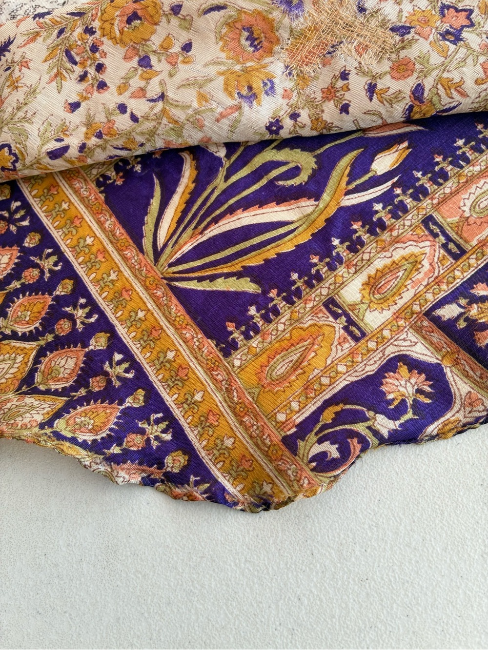 Silk Reversible Wrap Around Floral Skirt - Picture 10 of 13